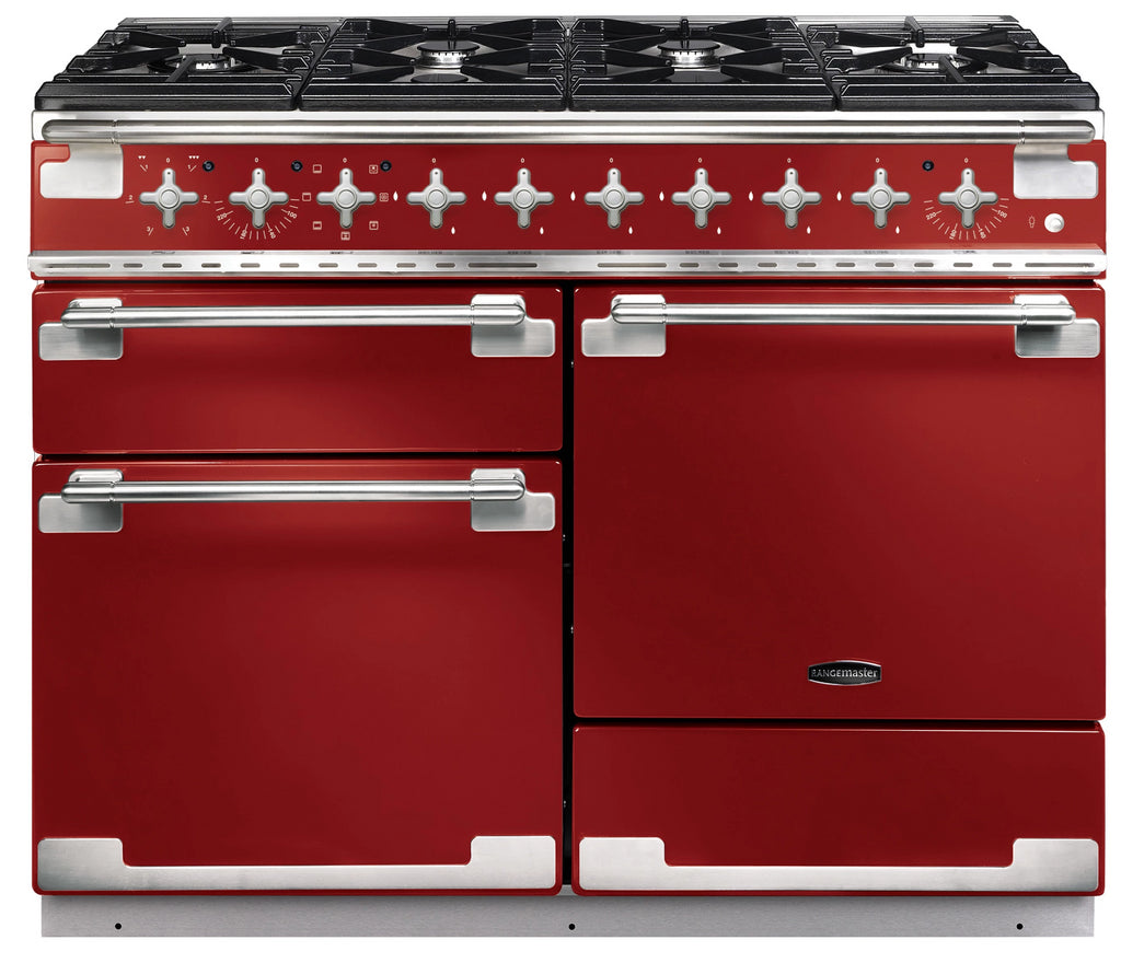Rangemaster Elise ELS110DFFRD/ 110cm Dual Fuel Range Cooker - Cherry Red