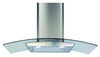 CDA ECP82SS 80cm Curved Glass Hood Stainless Steel - Moores Appliances Ltd.