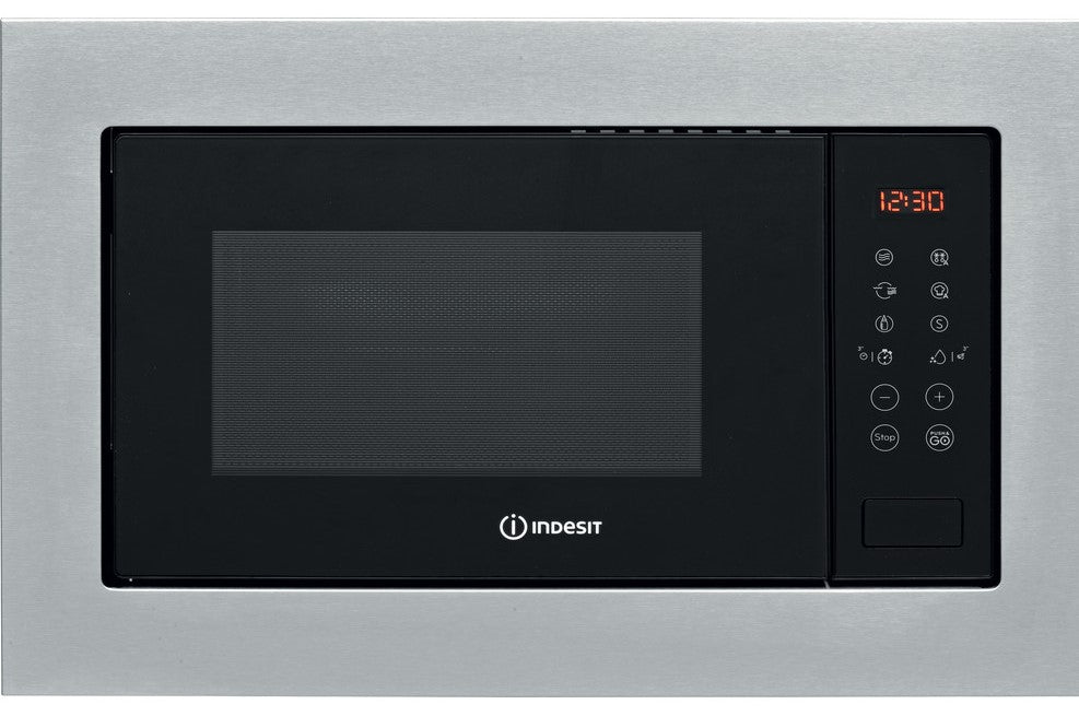 Indesit MWI125GX Built In Microwave With Grill - Stainless Steel