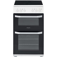 Hotpoint HD5V92KCW 50cm Electric Cooker with Ceramic Hob - White