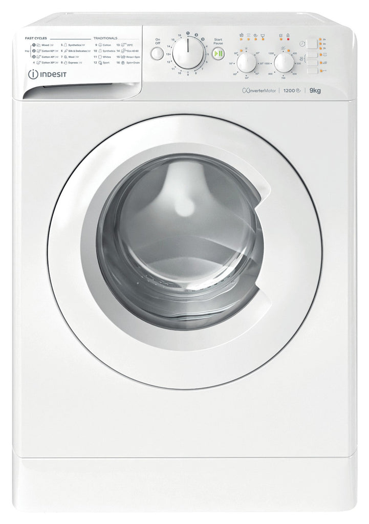 Indesit MyTime MTWC91295WUKN 9Kg Washing Machine with 1200 rpm - White - B Rated