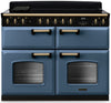 Rangemaster CLDLB110EIPSTB/AB1 Classic Deluxe BC 110cm Induction Range Cooker - Stone Blue/Antique Brass Trim