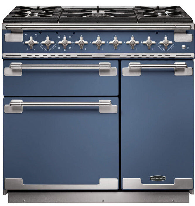 Rangemaster ELS90DFFSB/ Elise 90cm Dual Fuel Range Cooker - Stone Blue