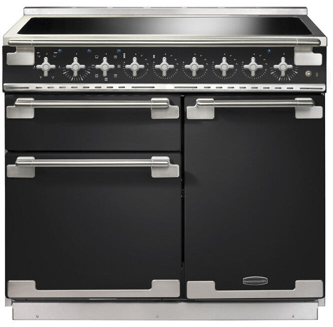 Rangemaster ELS100EICB/ Elise 100cm Electric Range Cooker with Induction Hob - Charcoal Black