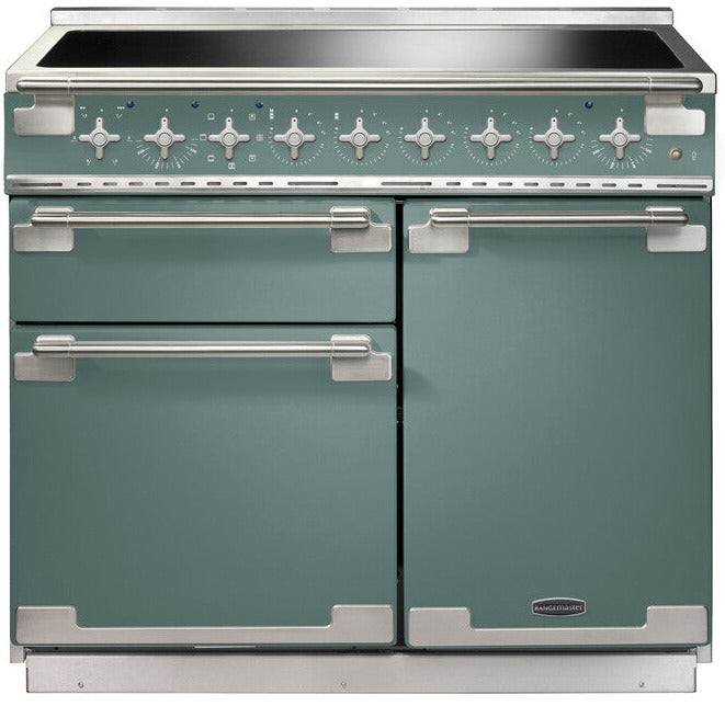 Rangemaster ELS100EIMG/ Elise 100cm Electric Range Cooker with Induction Hob - Mineral Green