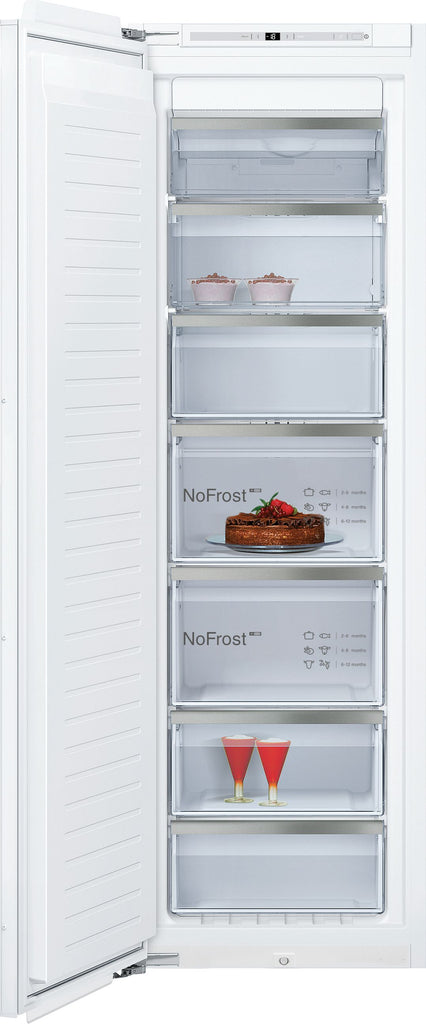 Neff N90 GI7815NE0 56cm Integrated Upright Frost Free Freezer - Fixed Door Fixing Kit - White - E Rated