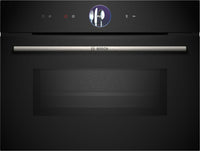 Bosch Serie 8 CMG7761B1B Wifi Connected Built In Compact Electric Single Oven with Microwave Function - Black