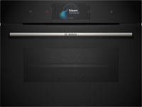 Bosch Serie 8 CSG7584B1 Wifi Connected Built In Compact Electric Single Oven with Steam Function - Black