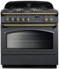 Rangemaster CLAS90FXDFFSL/B Classic FX 90cm Dual Fuel Range Cooker - Slate/Brass Trim