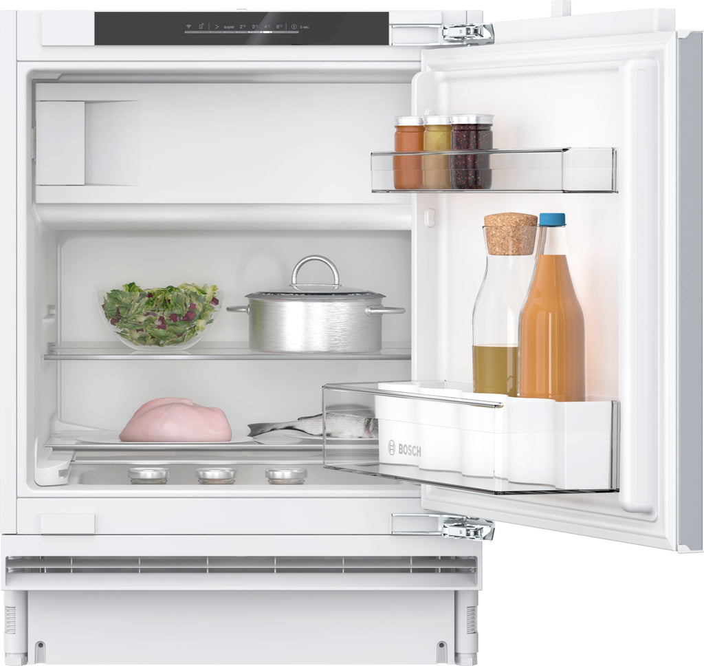 Bosch Serie 4 KUL22VFD0G Wifi Connected 60cm Integrated Undercounter Fridge with Ice Box - Fixed Door Fixing Kit - White - D Rated