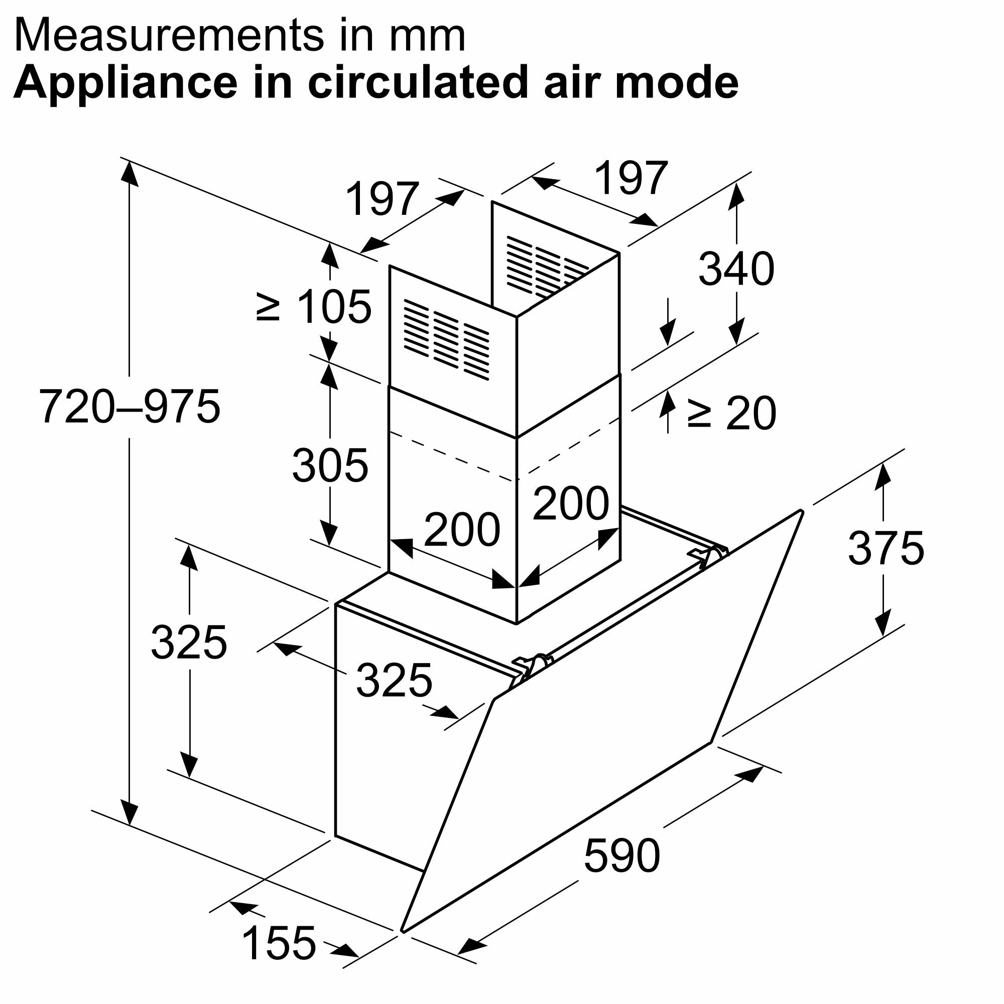 Neff N30 D63IDK1S0B 60cm Chimney Hood - Black| Moores Appliances Ltd