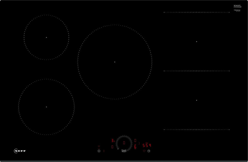 Neff N70 T58FHW1L0 Wifi Connected 80cm Induction Hob - Black