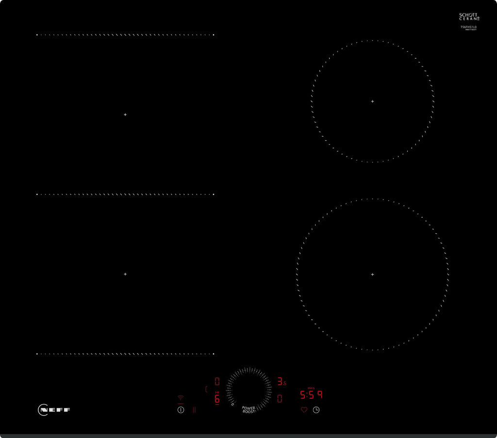 Neff N70 T56FHS1L0 Wifi Connected 59cm Induction Hob - Black