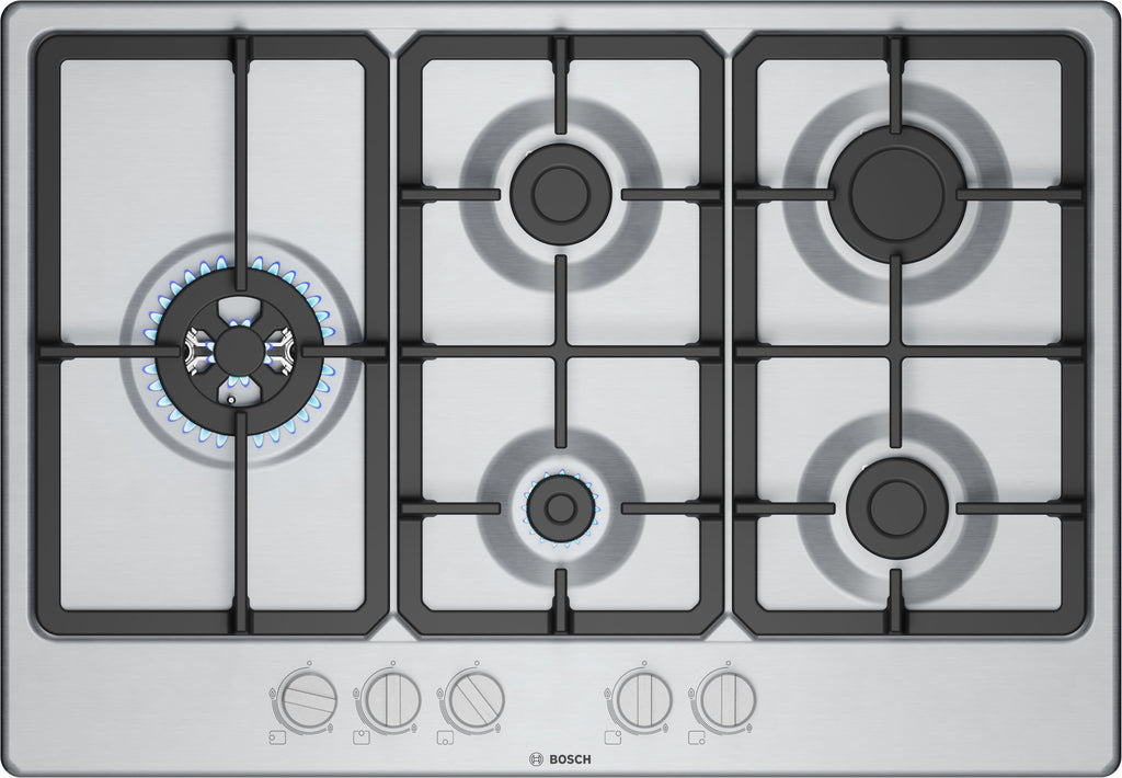 Bosch Series 4 PGM7B5K90 75cm Gas Hob - Stainless Steel