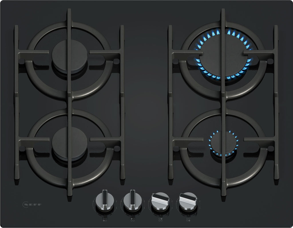 Neff N70 T26PIP4S0 59cm Gas Hob - Black Glass