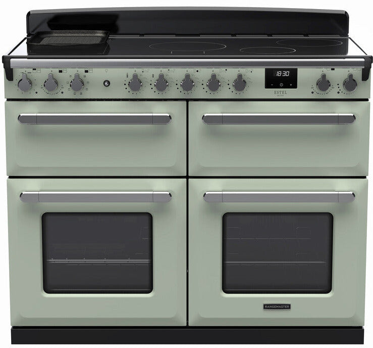 Rangemaster ESDLB110EIPMNT/CM1 Estel Deluxe BC 110cm Induction Range Cooker - Mint/Chrome Trim