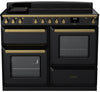 Rangemaster ESDLO110EIPGBL/AB1 Estel Deluxe OC 110cm Induction Range Cooker - Gloss Black/Antique Brass Trim