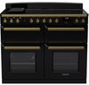 Rangemaster ESDLB110EIPGBL/AB1 Estel Deluxe BC 110cm Induction Range Cooker - Gloss Black/Antique Brass Trim