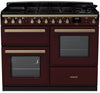 Rangemaster ESDLO110DFPBOR/AB1 Estel Deluxe OC 110cm Dual Fuel Range Cooker - Bordeaux/Antique Brass Trim