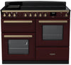 Rangemaster ESDLO110EIPBOR/AB1 Estel Deluxe OC 110cm Induction Range Cooker - Bordeaux/Antique Brass Trim