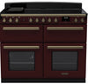 Rangemaster ESDLB110EIPBOR/AB1 Estel Deluxe BC 110cm Induction Range Cooker - Bordeaux/Antique Brass Trim