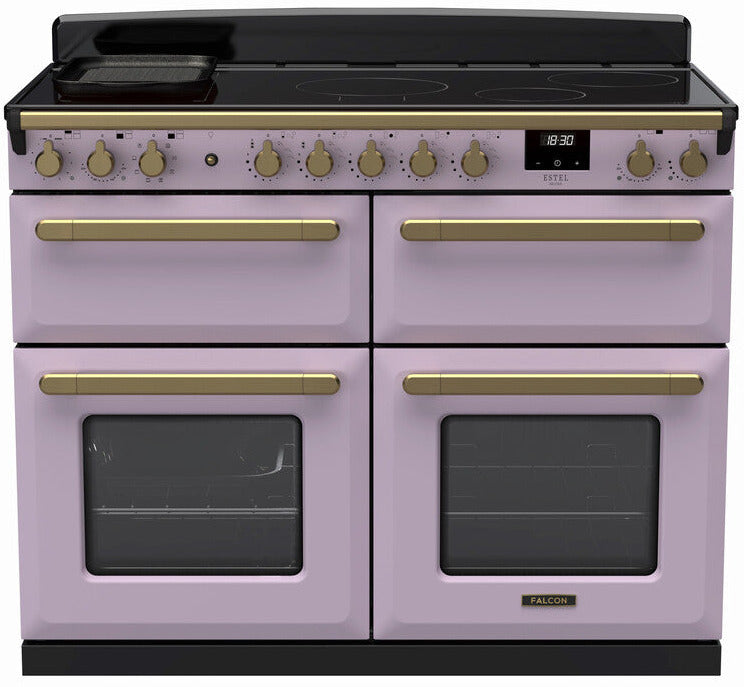 Rangemaster ESDLB110EIPHTH/AB1 Estel Deluxe BC 110cm Induction Range Cooker - Heather/Antique Brass Trim