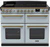 Rangemaster ESDLB110EIPMSB/AB1 Estel Deluxe BC 110cm Induction Range Cooker - Misty Blue/Antique Brass Trim