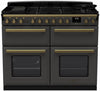Rangemaster ESDLB110DFPSLT/AB1 Estel Deluxe BC 110cm Dual Fuel Range Cooker - Slate/Antique Brass Trim