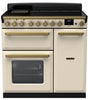Rangemaster ESDL90EIPPCR/AB1 Estel Deluxe 90cm Induction Range Cooker - Pale Cream/Antique Brass Trim
