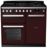 Rangemaster ESDL100DFPBOR/CM1 Estel Deluxe 100cm Dual Fuel Range Cooker - Bordeaux/Chrome Trim