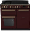 Rangemaster ESDL100EIPBOR/AB1 Estel Deluxe 100cm Induction Range Cooker - Bordeaux/Antique Brass Trim