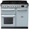 Rangemaster ESDL100DFPMSB/CM1 Estel Deluxe 100cm Dual Fuel Range Cooker - Misty Blue/Chrome Trim