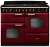 Rangemaster CLDLO110DFPBOR/AB1 Classic Deluxe OC 110cm Dual Fuel Range Cooker - Bordeaux/Antique Brass Trim