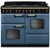 Rangemaster CLDLO110DFPSTB/AB1 Classic Deluxe OC 110cm Dual Fuel Range Cooker - Stone Blue/Antique Brass Trim