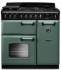 Rangemaster CLDL90DFPMGR/CM1 Classic Deluxe 90cm Dual Fuel Range Cooker - Mineral Green/Chrome Trim