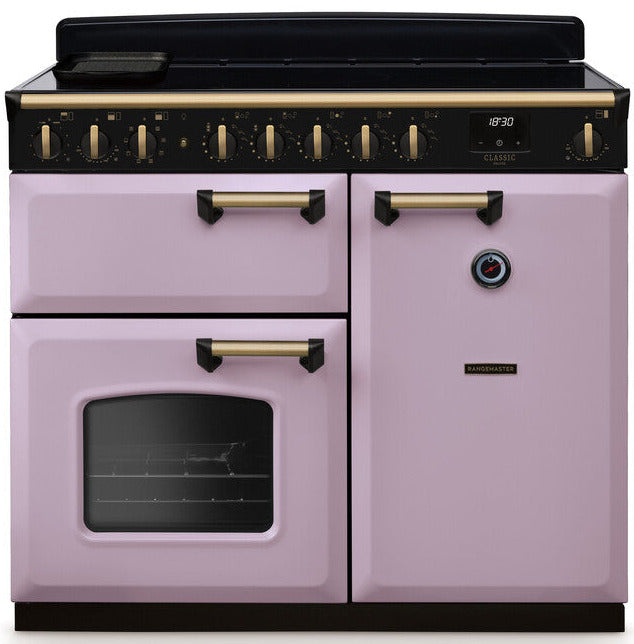 Rangemaster CLDL100EIPHTH/AB1 Classic Deluxe 100cm Induction Range Cooker - Heather/Antique Brass Trim