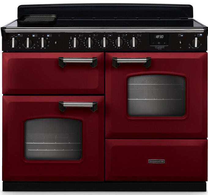 Rangemaster CLDLO110EIPBOR/CM1 Classic Deluxe OC 110cm Induction Range Cooker - Bordeaux/Chrome Trim