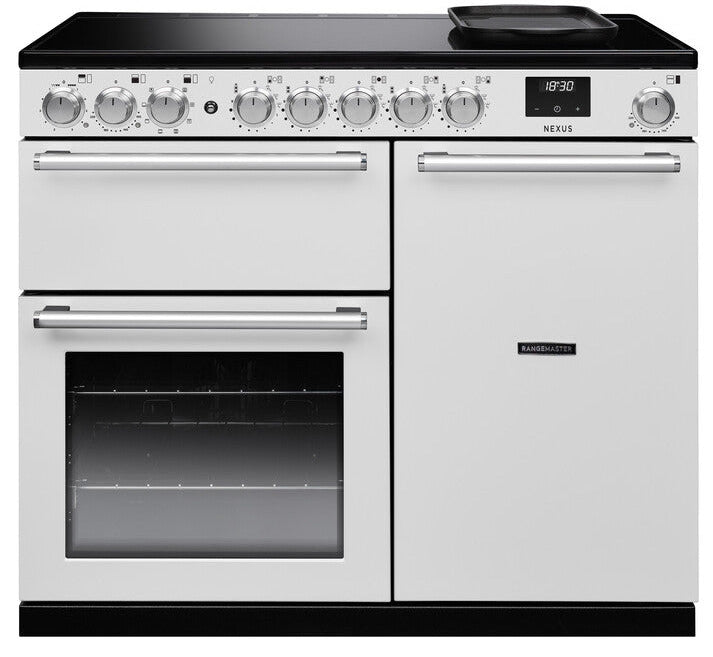 Rangemaster NEX100EIPWHT/CM1 Nexus Deluxe 100cm Electric Range Cooker with Induction Hob - White