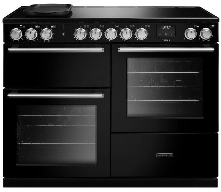 Rangemaster NEXO110EIPGBL/CM1 Nexus Deluxe OC 110cm Electric Range Cooker with Induction Hob - Gloss Black