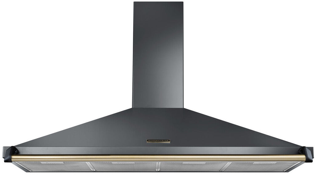 Rangemaster RCLAHDC110SL/B Classic 110cm Chimney Hood - Slate/Brass Rail