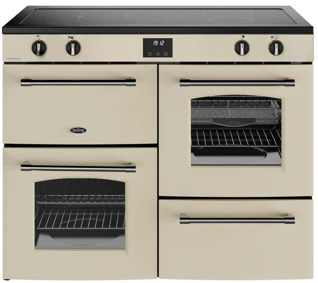 Belling Farmhouse 100Ei 100cm Electric Range Cooker with Induction Hob - Cream