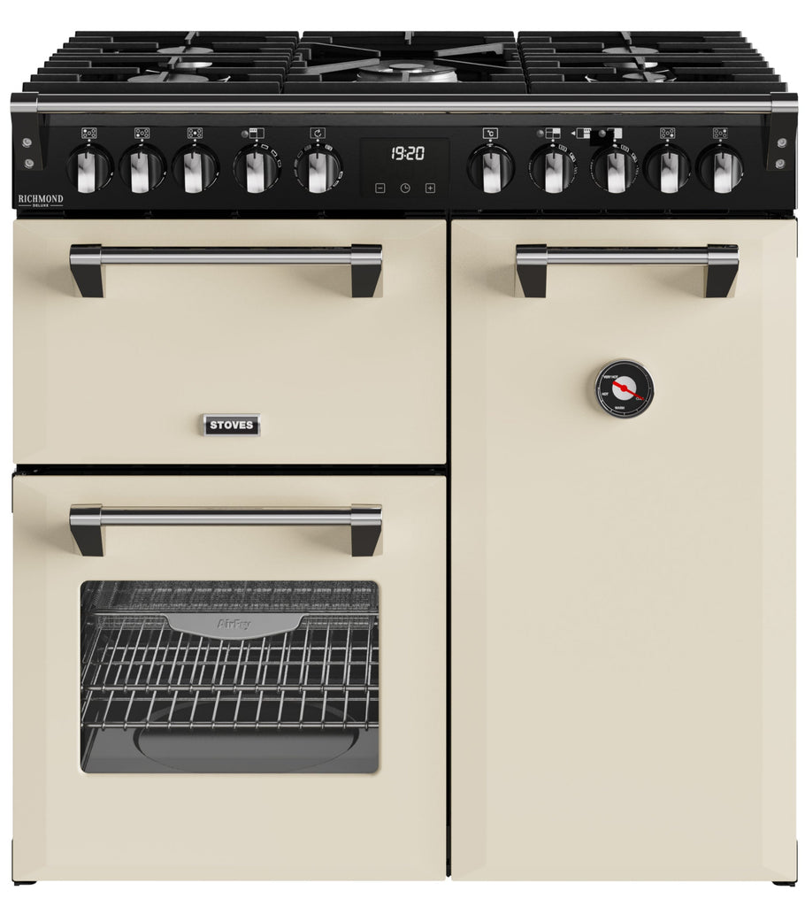 Stoves Richmond Deluxe 90DF 90cm Dual Fuel Range Cooker - Cream