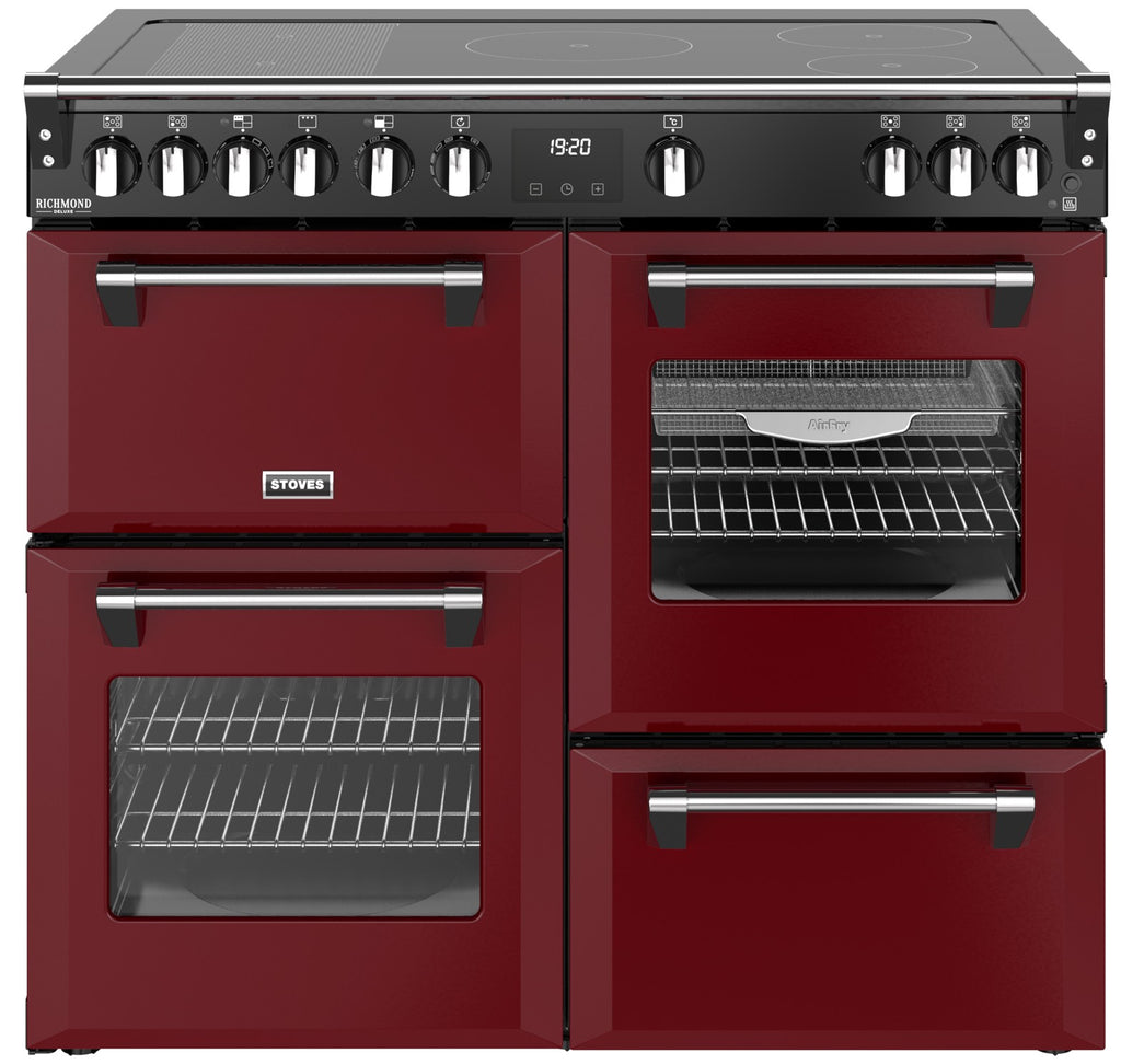 Stoves Richmond Deluxe 100Ei RTY 100cm Electric Range Cooker with Induction Hob - Garnet Red