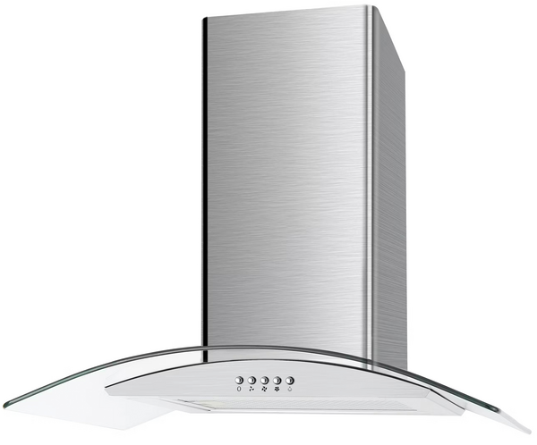 Cata UBSCG60SS 60cm Curved Glass Chimney Hood - Stainless Steel