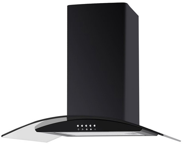 Cata UBSCG70BK 70cm Curved Glass Hood - Black