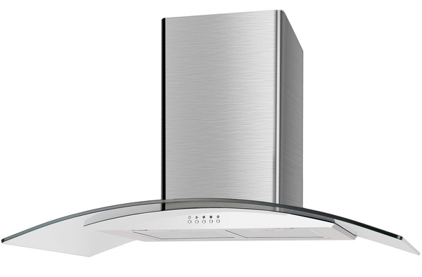 Cata UBSCG90SS 90cm Curved Glass Hood - Stainless Steel