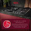 Aeg HGB75420YM 75cm Gas Hob - Stainless Steel