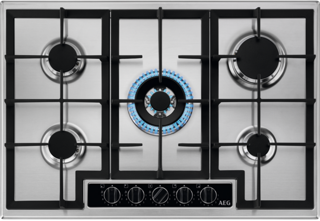 Aeg HGB75420YM 75cm Gas Hob - Stainless Steel