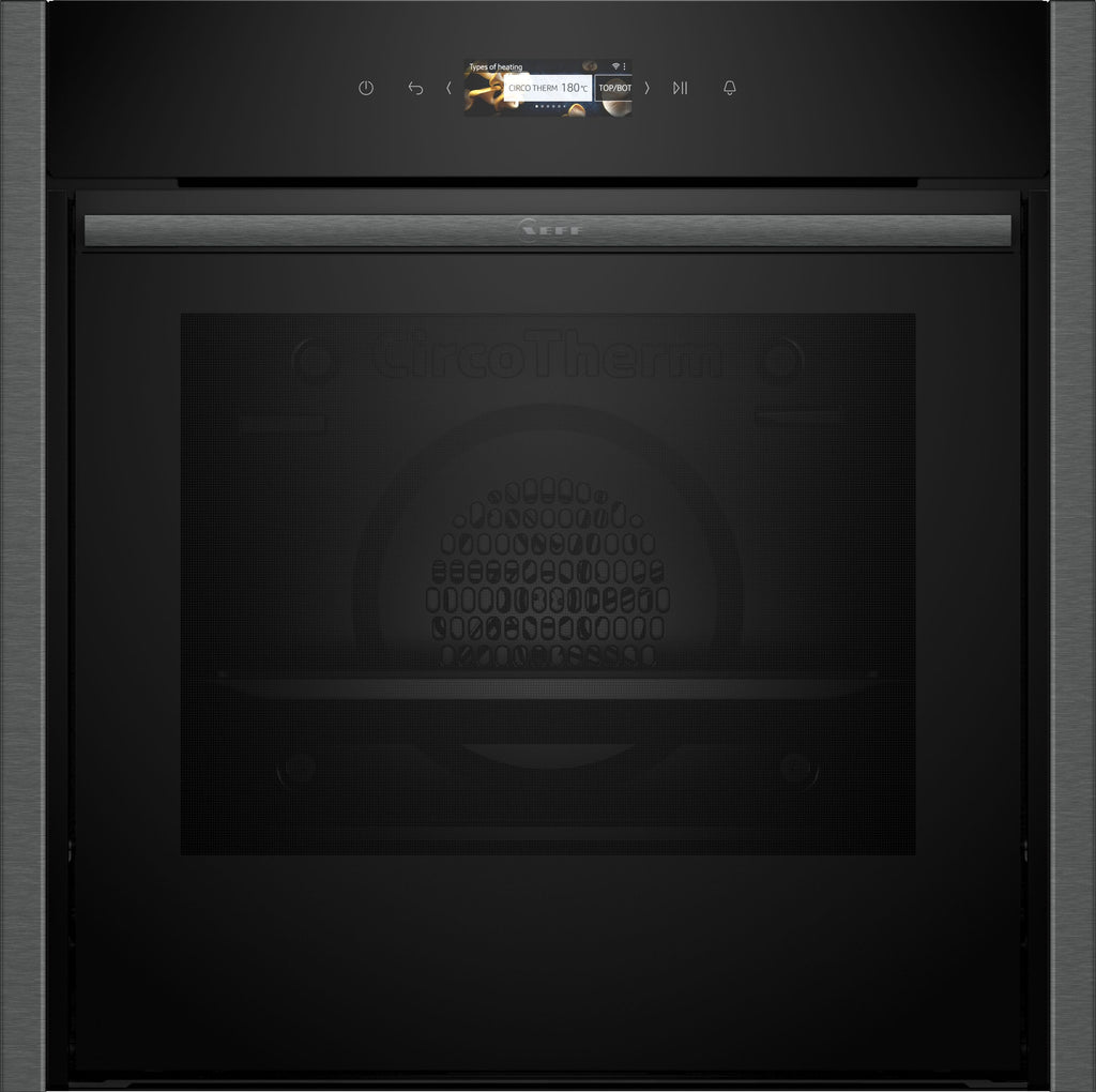 NEFF N70 Slide&Hide B54CR71G0B Wifi Connected Built In Electric Single Oven - Graphite