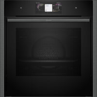 NEFF N90 Slide&Hide B64FT53G0B Wifi Connected Built In Electric Single Oven with Steam Function - Graphite